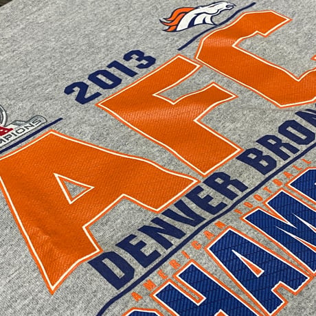 NFL公式 Team Apparel 限定 Broncos デンバー ブロンコス AFC チャンピオンズ 半袖 Tシャツ グレー