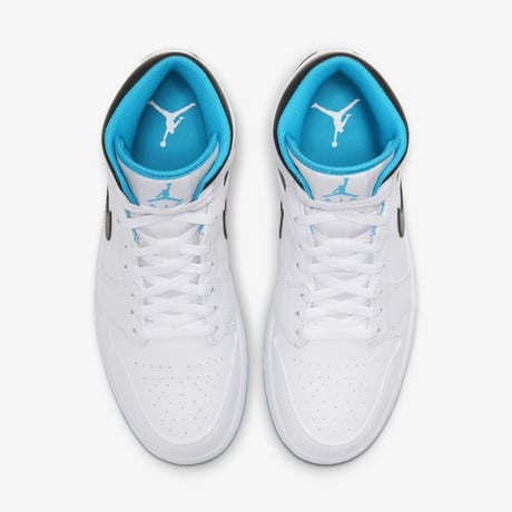 NIKE ナイキ AIR JORDAN1 MID エアジョーダン1 ミッドカット 白 水色 レーザーブルー