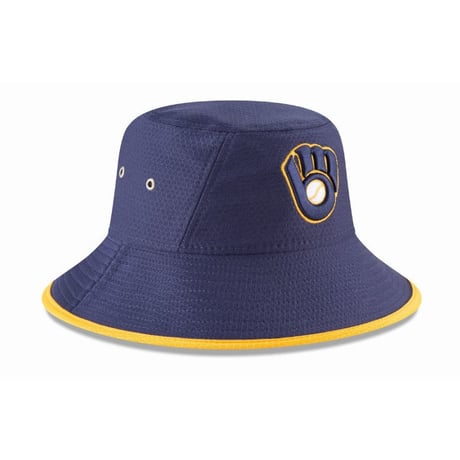 HEX ニューエラ NEWERA ミルウォーキー Brewers ブルワーズ 公式 バケットハット 紺 フリーサイズ MLB