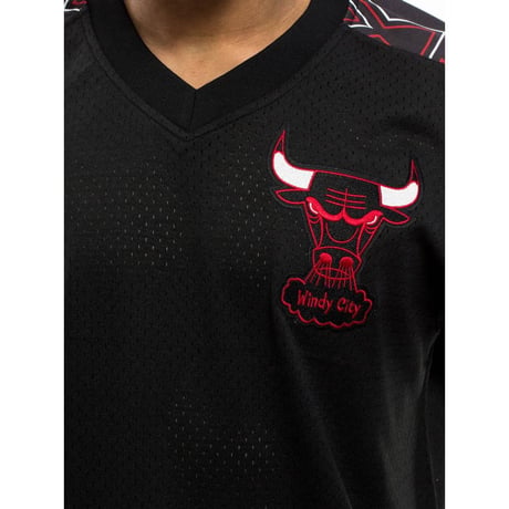 公式 Mitchell&Ness ミッチェル&ネス NBA シカゴ bulls ブルズ Vネック メッシュ ユニフォーム 黒