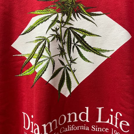 Diamond Supply ダイヤモンドサプライ  Homegrown クルーネック スウェット トレーナー ピスタグ付き 赤