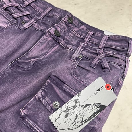 米国シカゴ発 Gunzinii ガンジーニ Jeweled Cargo Stacked Jeans ジュエル カーゴ スタックドデニム (JNS136)