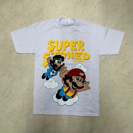 LA発 Cheech&Chong チーチアンドチョン SUPER STUNED BROS. グラフィック ヘビーウェイト Tシャツ 白 (GTS157)