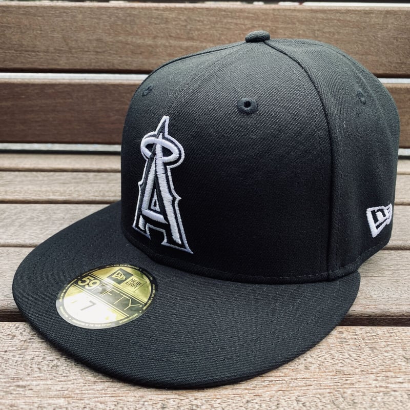 NEWERA59FIFTY LAエンジェルスエンジェルカスタムキャップブラック1 59FIFTY ニューエラ Newera ロサンゼルス エンゼルス LA Angels ブラッ