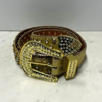 ラインストーン ブリンブリン ベルト Bling Bling Rhinestone Belt ゴールド ラメ (BELT17)