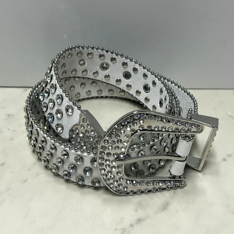 ラインストーン ブリンブリン ベルト Bling Bling Rhinestone Belt 白 (BELT21)