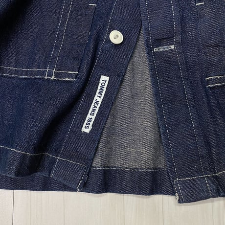 USA仕様 TOMMY HILFIGER TJ オーバーサイズ オーガニックコットン デニムシャツ (R4F-16)