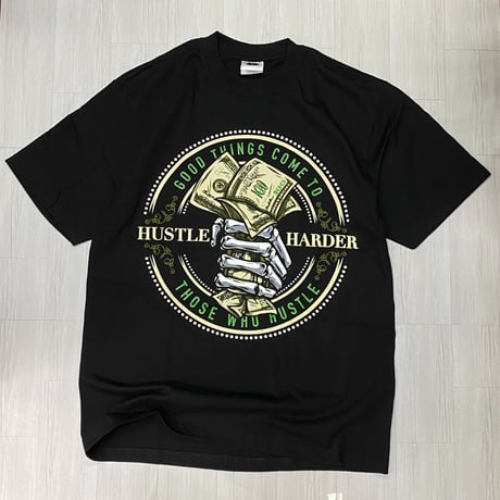 LA発 HUSTEL HARDER アンダーグラウンド グラフィック ヘビーウェイト Tシャツ SKULL (GTS22)