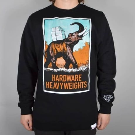 Diamond Supply ダイヤモンドサプライ Haul クルーネック スウェット トレーナー ピスタグ付き 黒 象