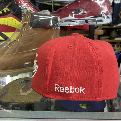 【S/M】 Reebok リーボック Flames カルガリー フレームス NHL フレックスキャップ 赤 迷彩