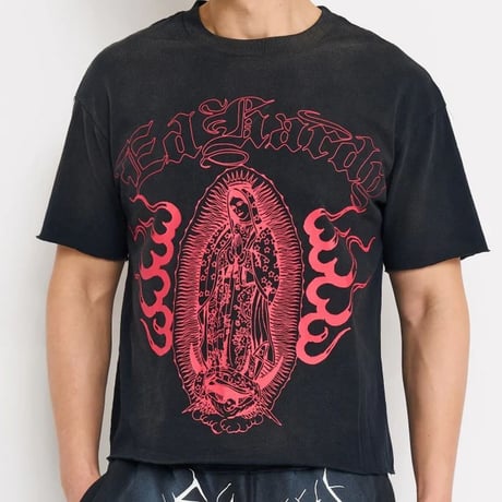 USA仕様 Ed Hardy エドハーディ Mary Dragons Boxy Cropped T マリア 龍 クロップ Tシャツ (EdT4)