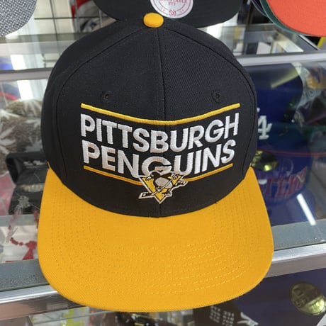 Adidas アディダス NHL ピッツバーグ ペンギンズ スナップバックキャップ アイスホッケー 黒/黄