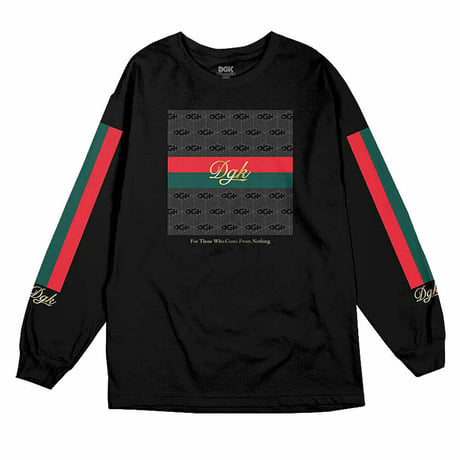 DGK ディージーケー 長袖 Ｔシャツ ロンＴ LUX ラグジュアリー モノグラム 黒 ブラック 西海岸 ストリート