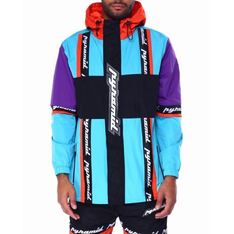USA限定 BLACK PYRAMID ブラックピラミッド 90’s カラーブロック セットアップ 水色 ウィンドブレーカー