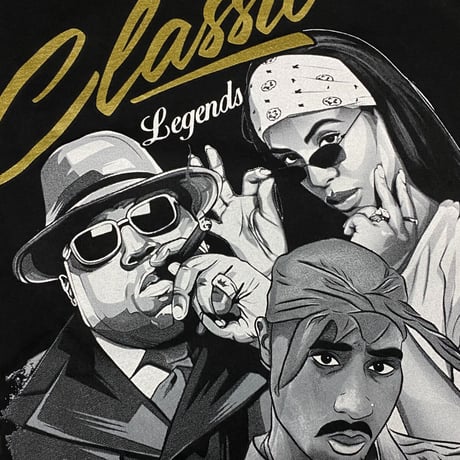 LA発 Classic Legends アンダーグラウンド グラフィック ヘビーウェイト Tシャツ 黒 (GTS82)