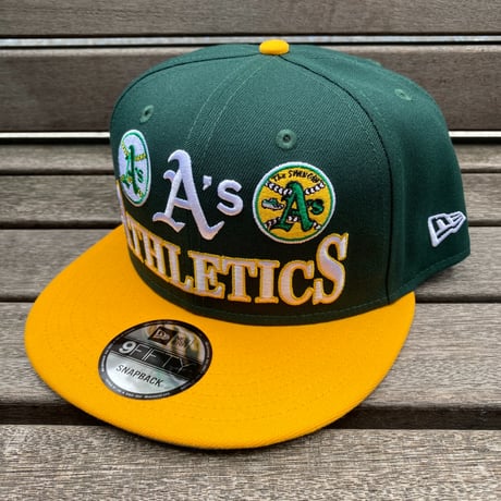 USA限定 9FIFTY ニューエラ MLB アスレチックス Athletics スナップバックキャップ ARCHIVE 緑 (950-229)