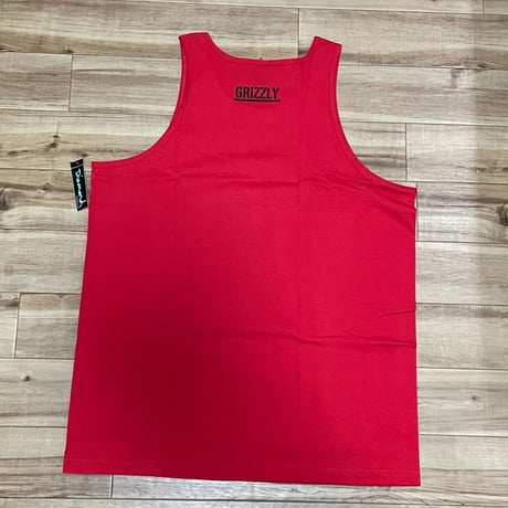 【XL】 米国製 ダイヤモンドサプライ Diamond Supply Co タンクトップ 赤 GRIZZLY グリズリー