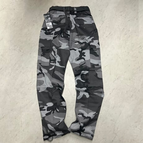 米国老舗ブランド Regal Wear リーガルウェア 迷彩 ゆったり カーゴパンツ ベルト付き グレー (JNS162)