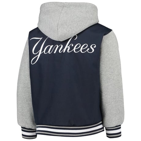 MLB公認 JHデザイン NY ヤンキース Yankees フード付き リバーシブル スタジャン