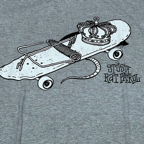 【M】 Stussy ステューシー 半袖 RatPatrol ラットパトロール Tシャツ グレー ストリート 西海岸 (44)