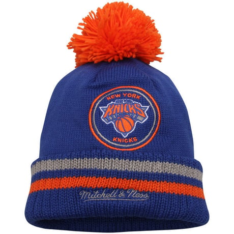 Mitchell&Ness ミッチェルアンドネス 公式 NY ニックス Knicks ポンポン ニットキャップ NBA