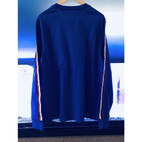 海外限定デザイン TOMMY HILFIGER トミーヒルフィガー  長袖 Tシャツ ロンT 青 トリコロール