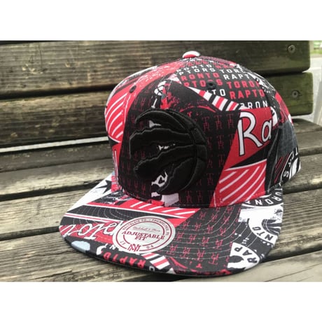 Mitchell&Ness ミッチェル&ネス NBA トロント Raptors ラプターズ 公式 Paysage 総柄 スナップバック キャップ