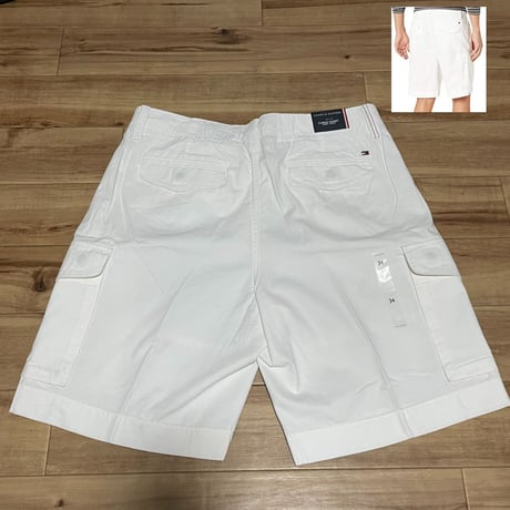 トミーヒルフィガー TOMMY HILFIGER USA カーゴ ショートパンツ BRIGHT WHITE 白