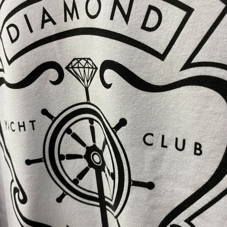 Diamond Supply ダイヤモンドサプライ YACHT CREST クルーネック スウェット トレーナー ピスタグ付き  白