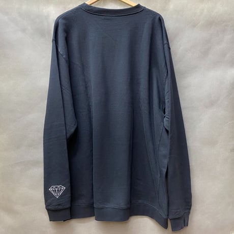 Diamond Supply ダイヤモンドサプライ WORLDS FINEST クルーネック スウェット トレーナー 紺