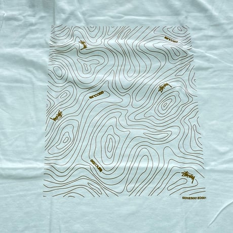 【M】 激レア Stussy ステューシー incose インコース 半袖 ダブルネーム Tシャツ 白 ContourLineMap  (4)