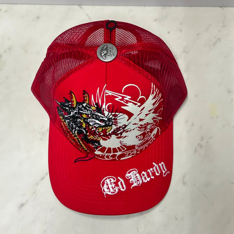 USA仕様 Ed Hardy エドハーディ Rhinestone Eagle Panther 鷹 豹 メッシュ トラッカーキャップ 黒 (EDC3)