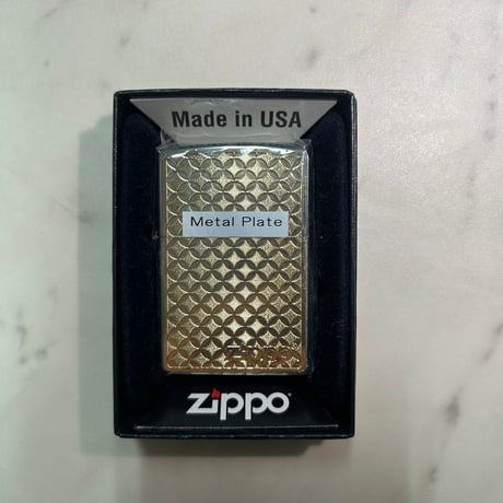 和柄 ZIPPO ジッポー 七宝紋 エッチング彫刻 真鍮プレート シルバー ゴールド Made in USA