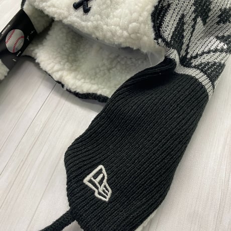 USA限定 ニューエラ Newera シカゴ ホワイトソックス Whitesox 空軍 トラッパーハット 極暖ニット