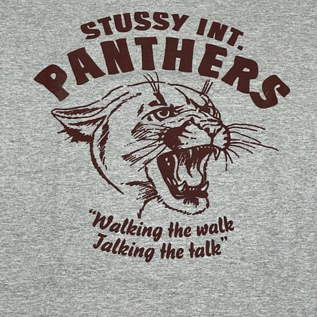 【2XL】 Stussy ステューシーPANTHERS パンサー 半袖 グラフィック Tシャツ グレー ブラック  (45)