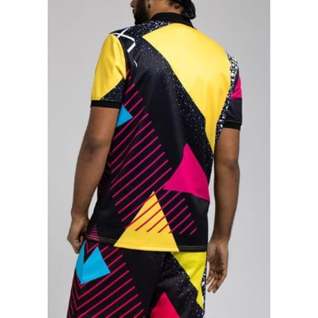 日本未入荷 BLACK PYRAMID ブラックピラミッド BP Geometric Polo 半袖 ポロシャツ 黄色 イエロー
