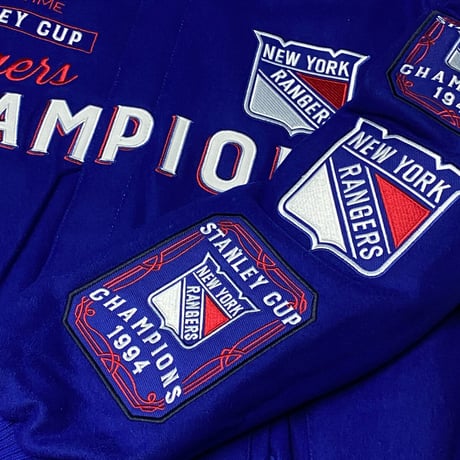 NHL JHデザイン Rangers ニューヨーク レンジャース 限定チャンピオンズ リバーシブルスタジャン
