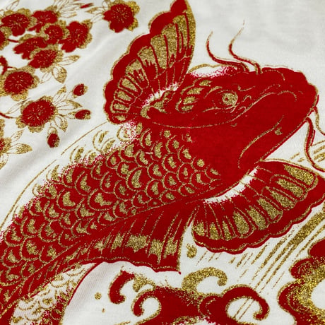 ロリコ限定 YOKOSUKA 和柄Tシャツ 鯉 KOI FISH 白/赤 スカT 横須賀名物 (JPT8)