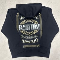 LA発 Family First ファミリーファースト グラフィック プルオーバー パーカー バックプリント 黒 (GFX/Hdy102)