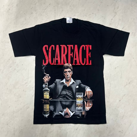 LA発 SCARFACE トニーモンタナ アンダーグラウンド グラフィック ヘビーウェイト Tシャツ 黒 (GTS105)