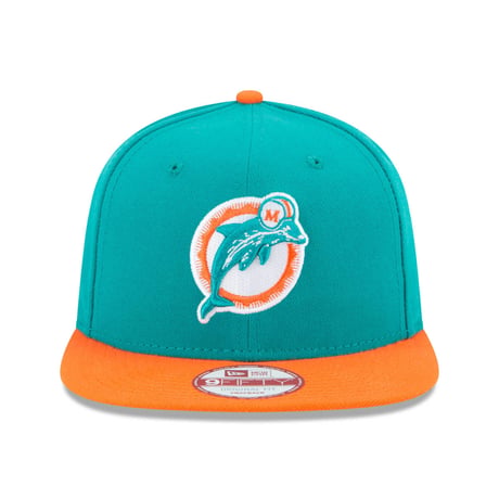 USA正規品 NFL ニューエラ NEWERA 旧ロゴ MIAMI マイアミ Dolphins ドルフィンズ スナップバック 9Fifty アメフト 調節可 キャップ Baycik 2トーン