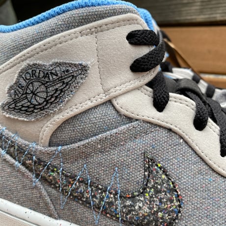 特別仕様  NIKE ナイキ AIR JORDAN1 MID エアジョーダン1 ミッドカット GREY FOG