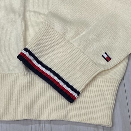 USAモデル TOMMY HILFIGER 3/4ジップ モックネック コットンニットプルオーバー  (R4F-35)