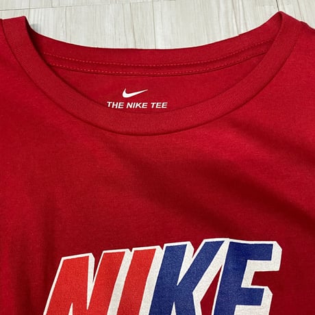 USAモデル NIKE ナイキ 半袖 ナショナルカラーロゴ  Tシャツ 赤 RED (NK2)