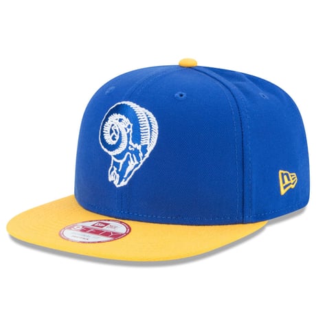 USA正規品 NFL ニューエラ NEWERA 旧ロゴ LA ロサンゼルス Rams ラムズ スナップバック 9Fifty アメフト 調節可 キャップ Baycik 2トーン