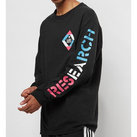USA規格 LRG エルアールジー 長袖 Tシャツ ロンT 黒 BOXグラフィック 綿100%
