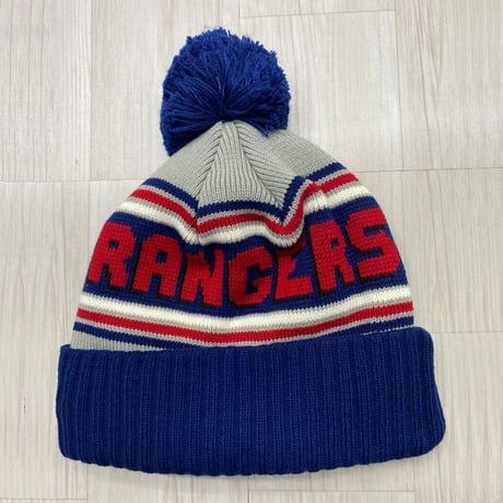 NEWERA USA ニューエラ MLB テキサス レンジャーズ Texas Rangers リブ編み ポンポンニット帽