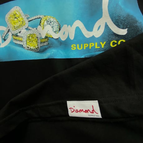 【L】 Diamond Supply Co ダイヤモンドサプライ 半袖 Ｔシャツ Citrine ボックスロゴ 黒 ジュエリー LA