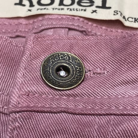 R3BEL JEANS STACKED FIT スタックドフィット ストレッチ フレアジーンズ ダスティピンク (JNS2)