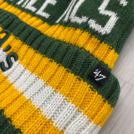 47Brand USA 47ブランド MLB オークランド アスレチックス Athletics リブ編み ポンポンニット帽